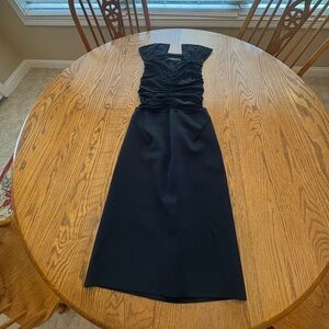 Chiara Boni La Petite Robe Black Cristal Ruched Sweetheart Dress EU 42 US 6 M